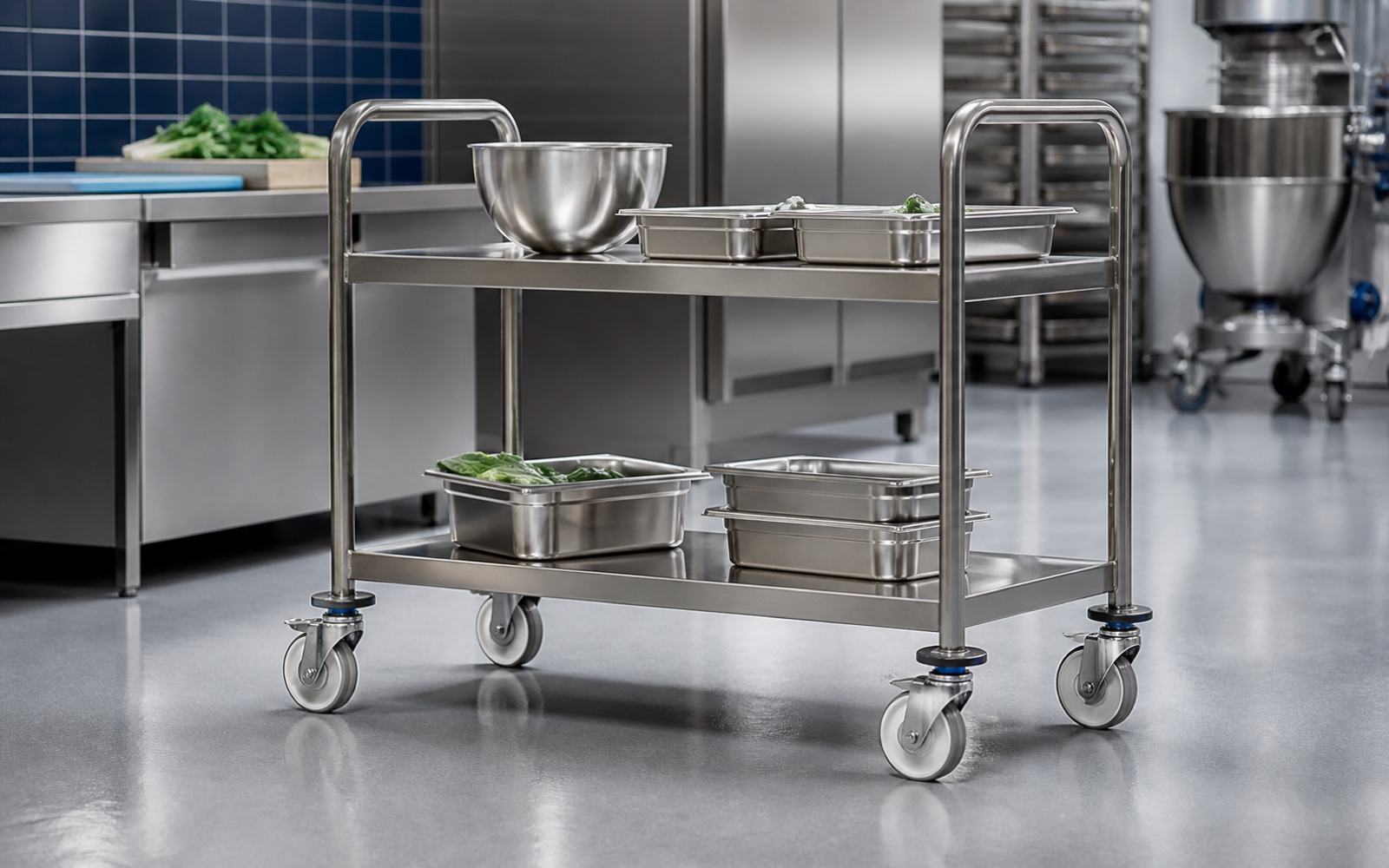 Food service cart caster application